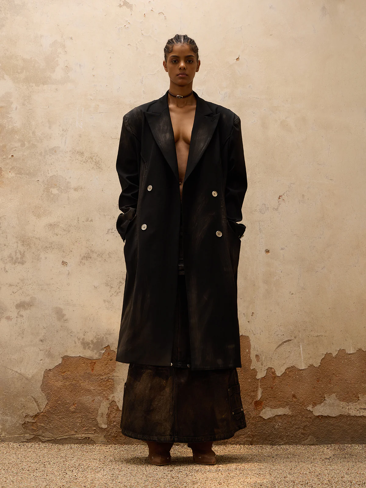 Personsoul Dirty Trench Coat