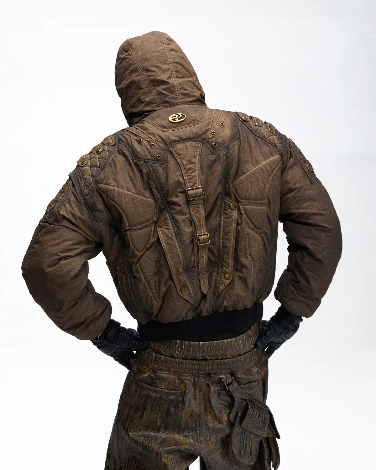 Personsoul Dark Brown Insulated Hooded Coat