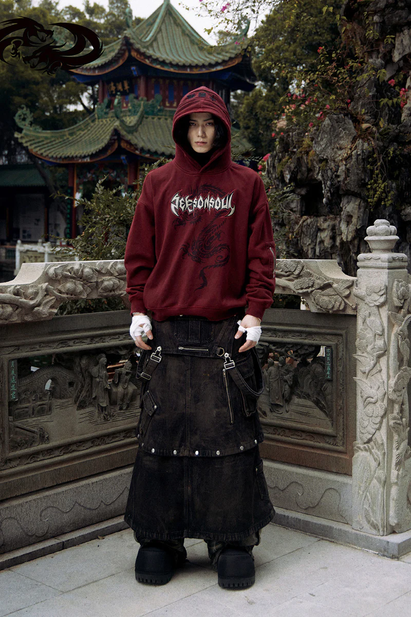 Personsoul Dragon Graphic Print Hoodie