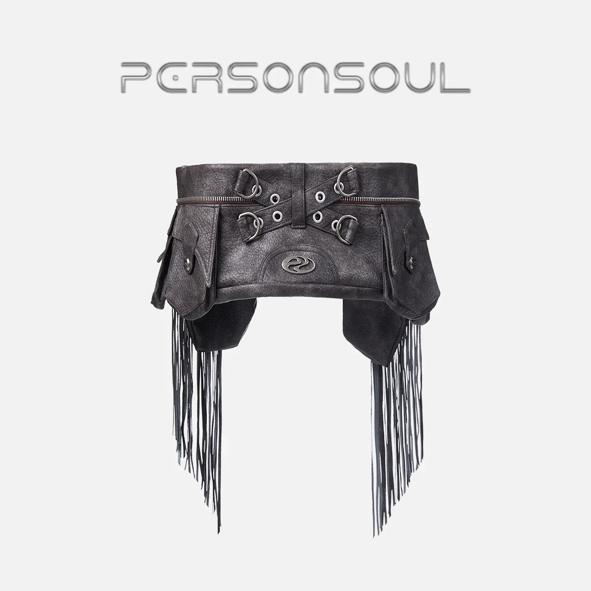 Personsoul Leather Tassel Belt