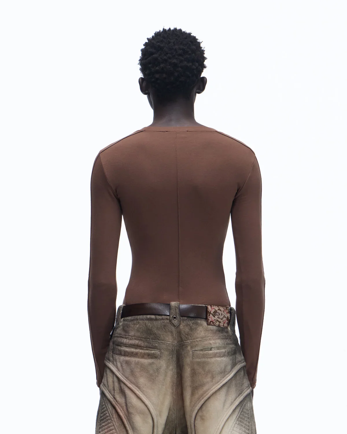 Personsoul Essential Long Sleeve Crewneck In Brown