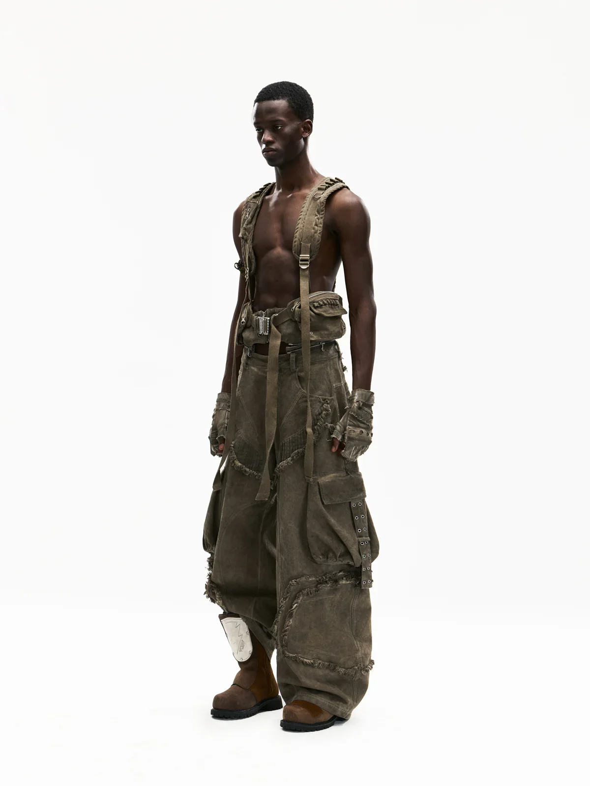 Personsoul Detachable Tactical Distressed Cargo Pants