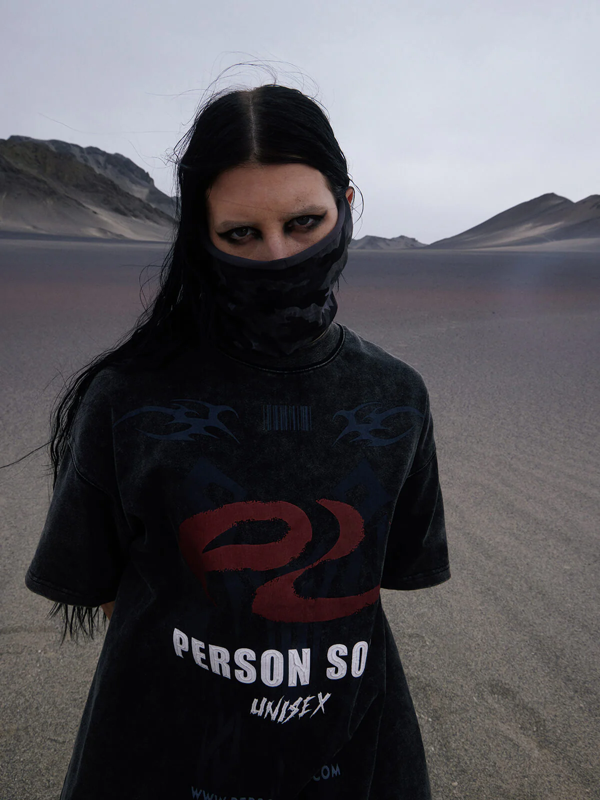 Personsoul Basic Logo Washed Oversized T-Shirt