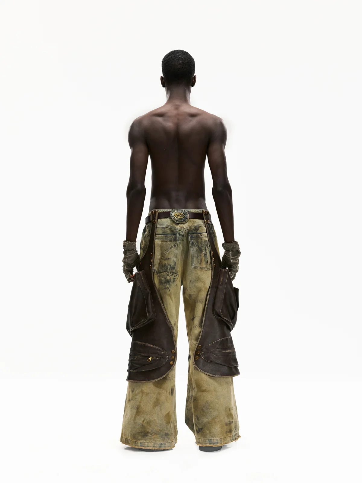 Personsoul Western Dunes Leather Panel Jeans