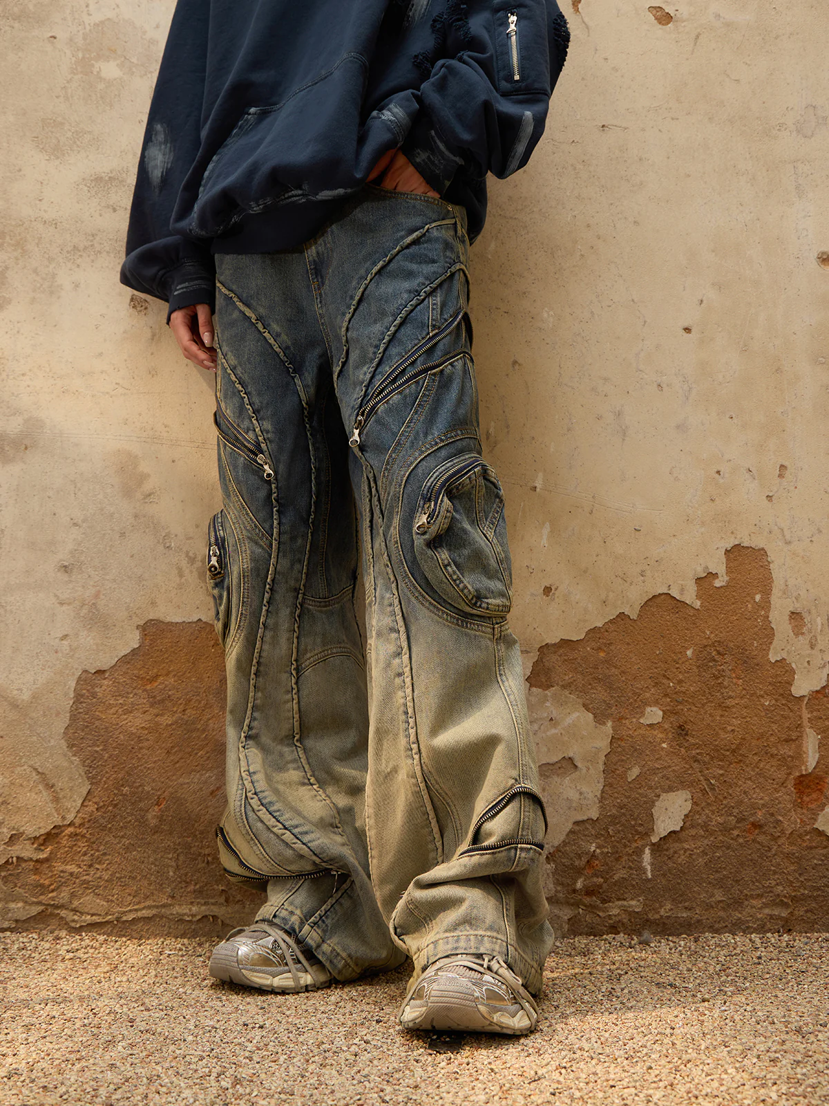 Personsoul Washing Gradient Denim Jeans