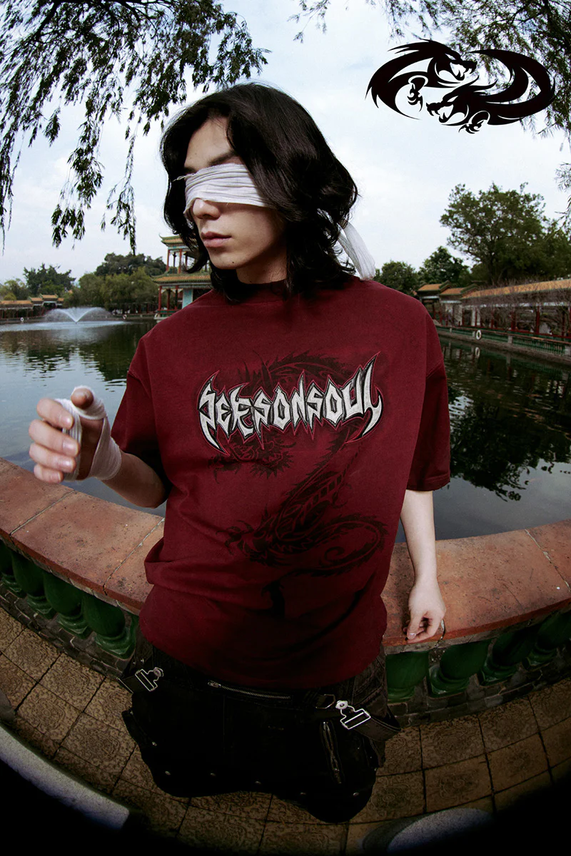 Personsoul Dragon Graphic Print T-shirt