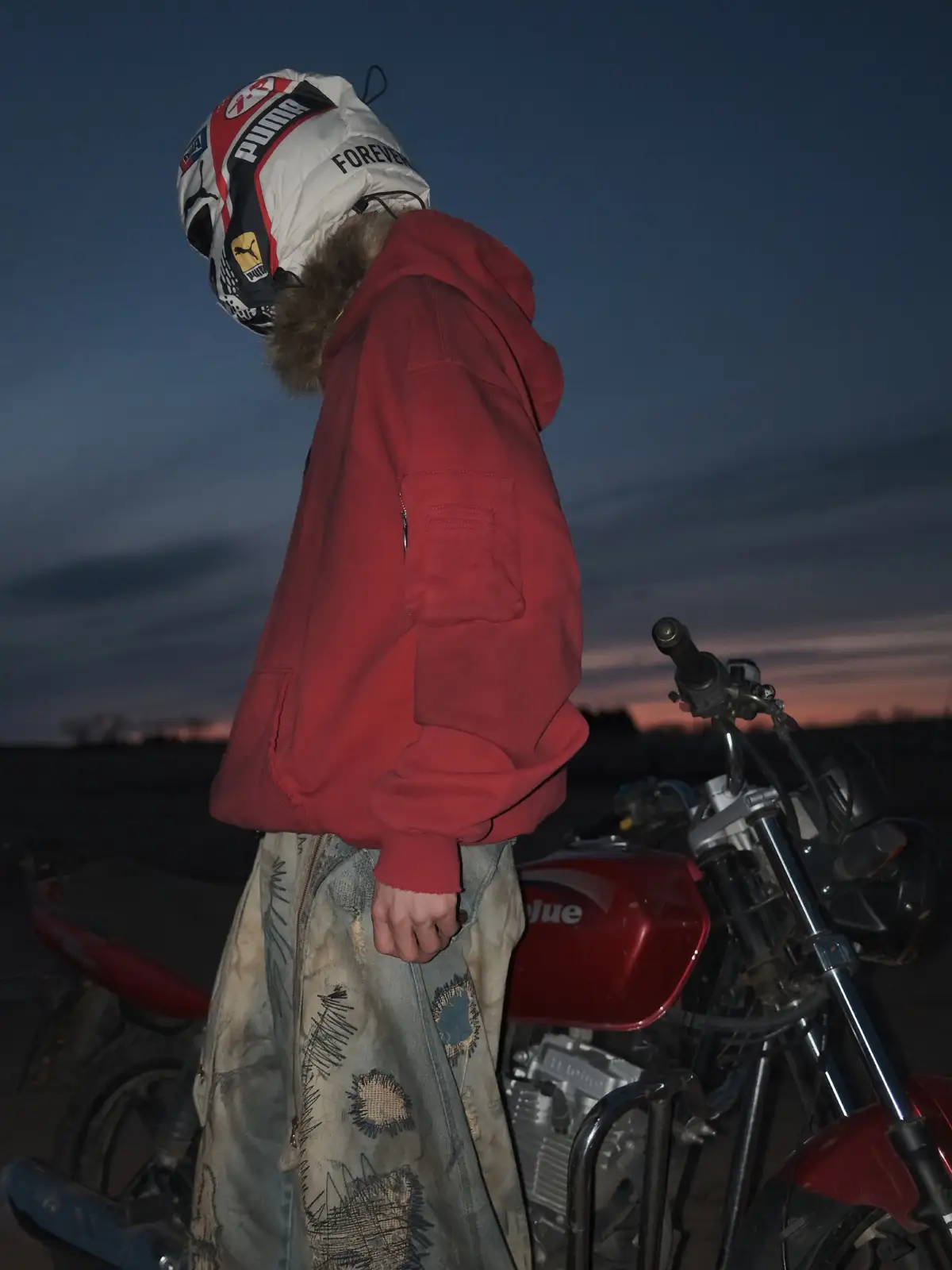 Personsoul Yuan Symbol Tie-Dye Gradient Hoodie