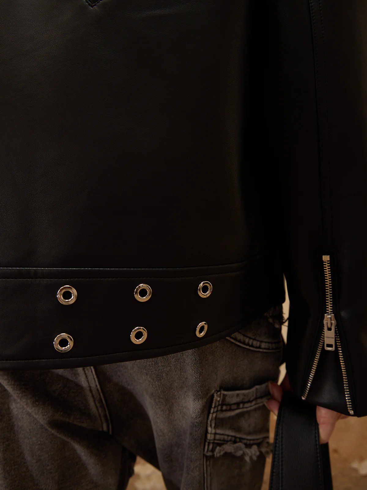 Personsoul Racing Faux-Leather Jacket