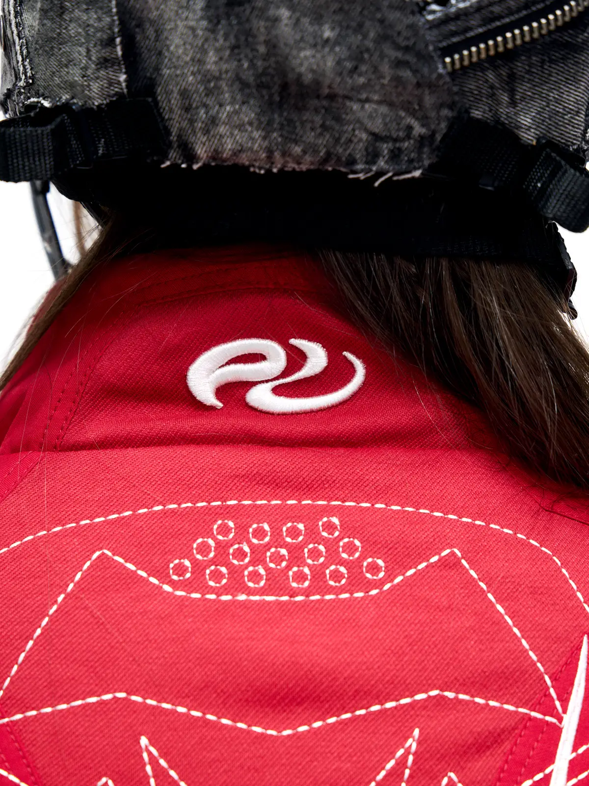 Personsoul Embroidered Cropped Down Jacket