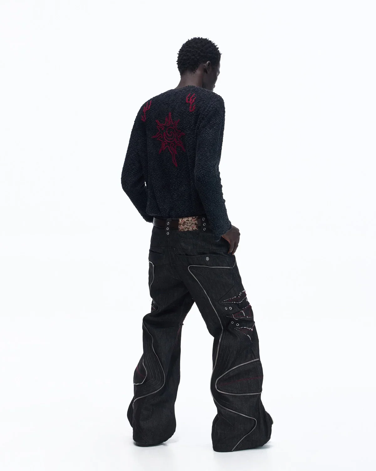 Personsoul Pom-Pom Long-Sleeve Henley Shirt