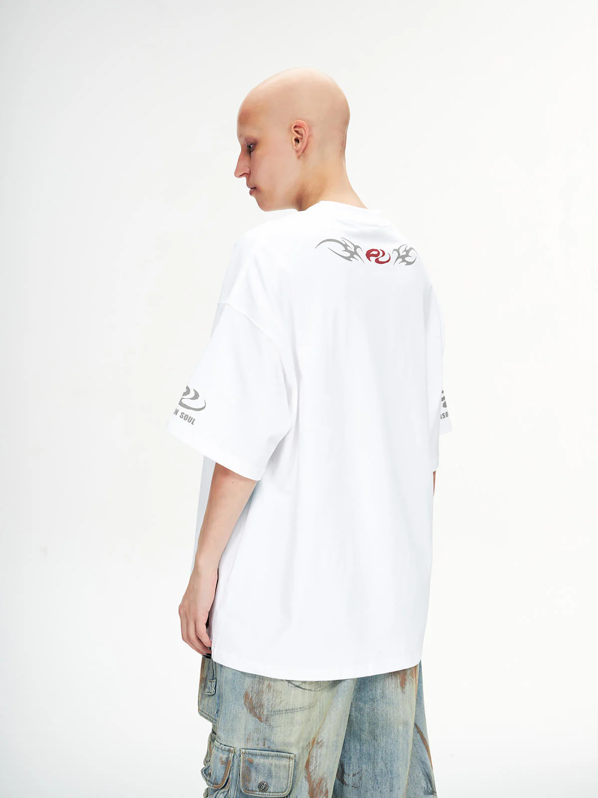 Personsoul Basic Logo Washed Oversized T-Shirt
