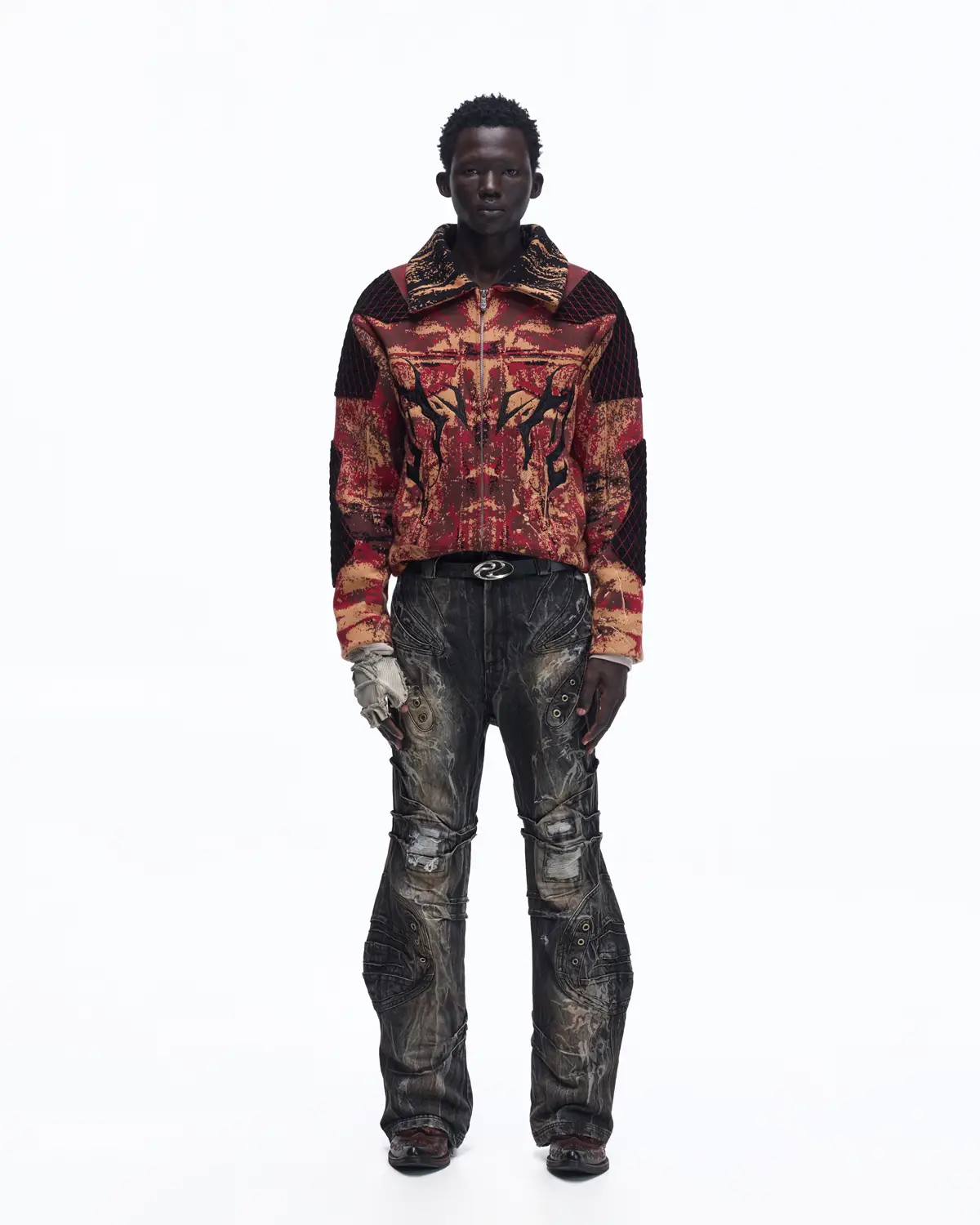 Personsoul Patchwork Knit Jacket