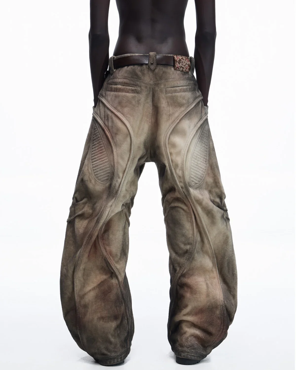 Personsoul Brushed Aged Curved Denim Jeans