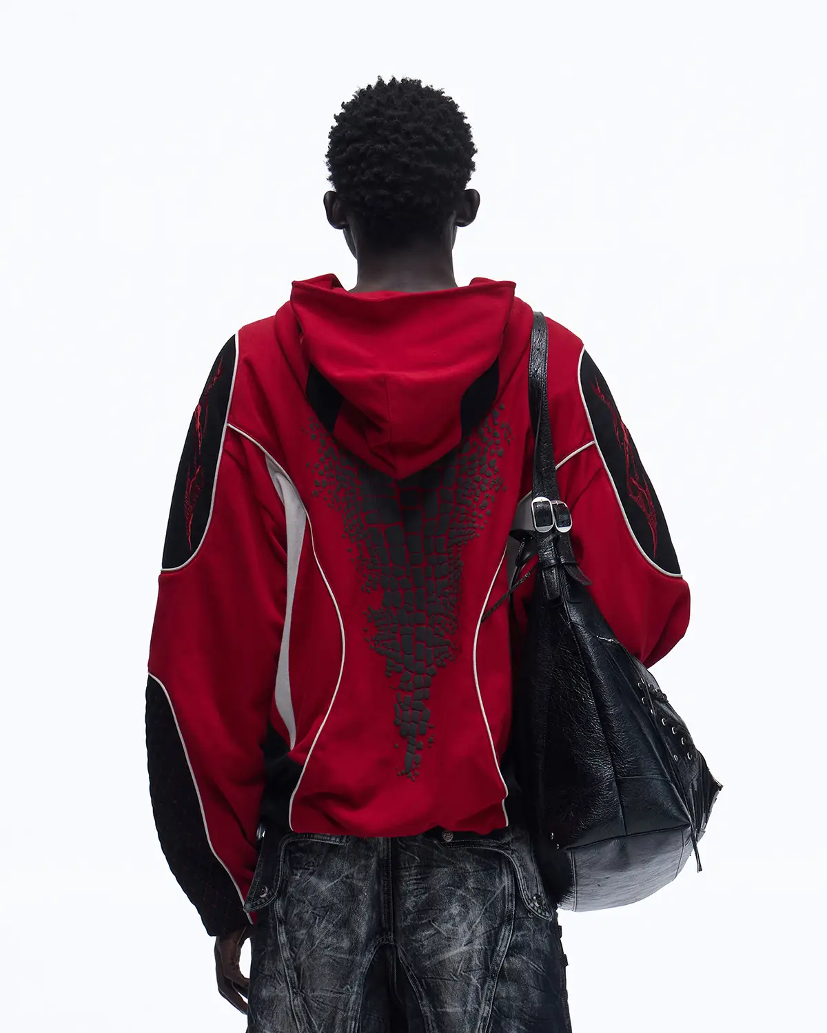 Personsoul Totem Color-Block Racing Hoodie