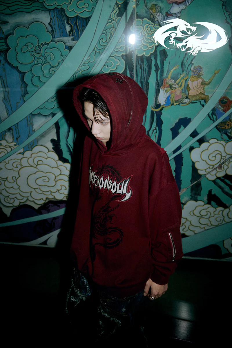 Personsoul Dragon Graphic Print Hoodie