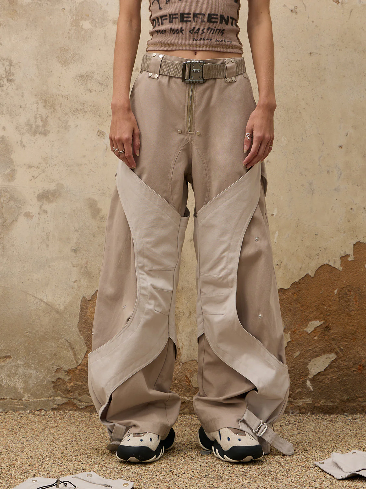 Personsoul Irregular Structured Pants