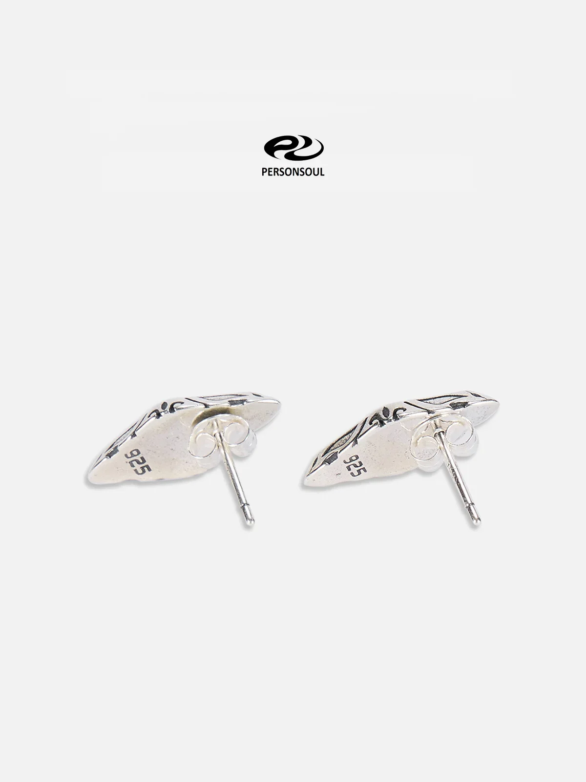 Personsoul Geometric Silver Stud Earrings