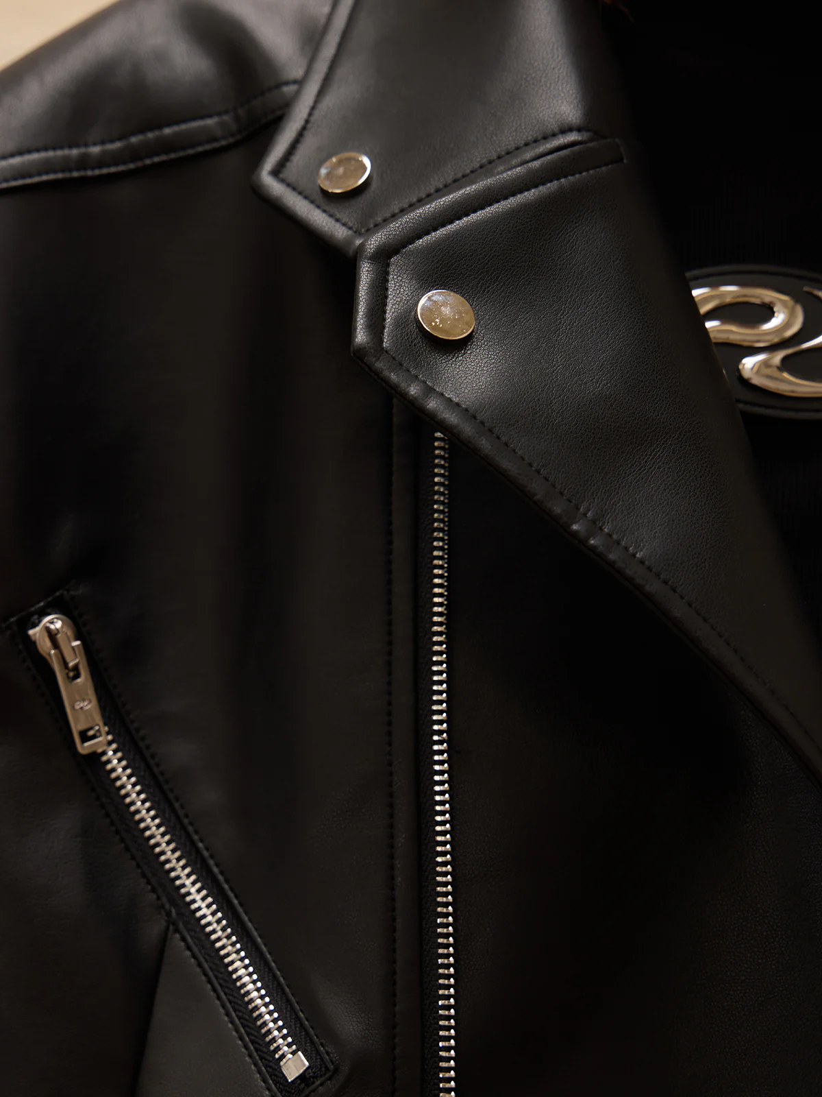 Personsoul Racing Faux-Leather Jacket