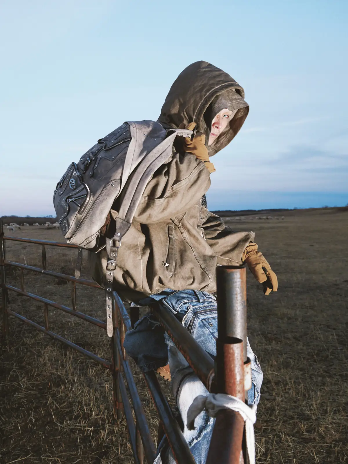 Personsoul Hand Brushed Stain Cotton Jacket