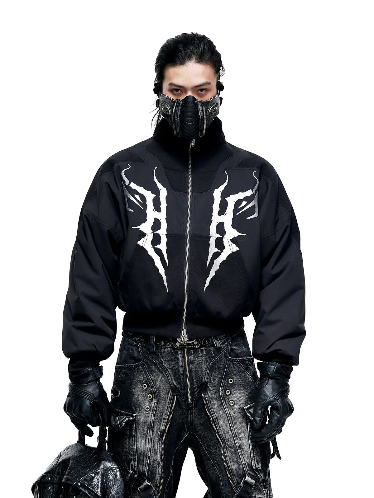 Personsoul Embroidered Cropped Down Jacket