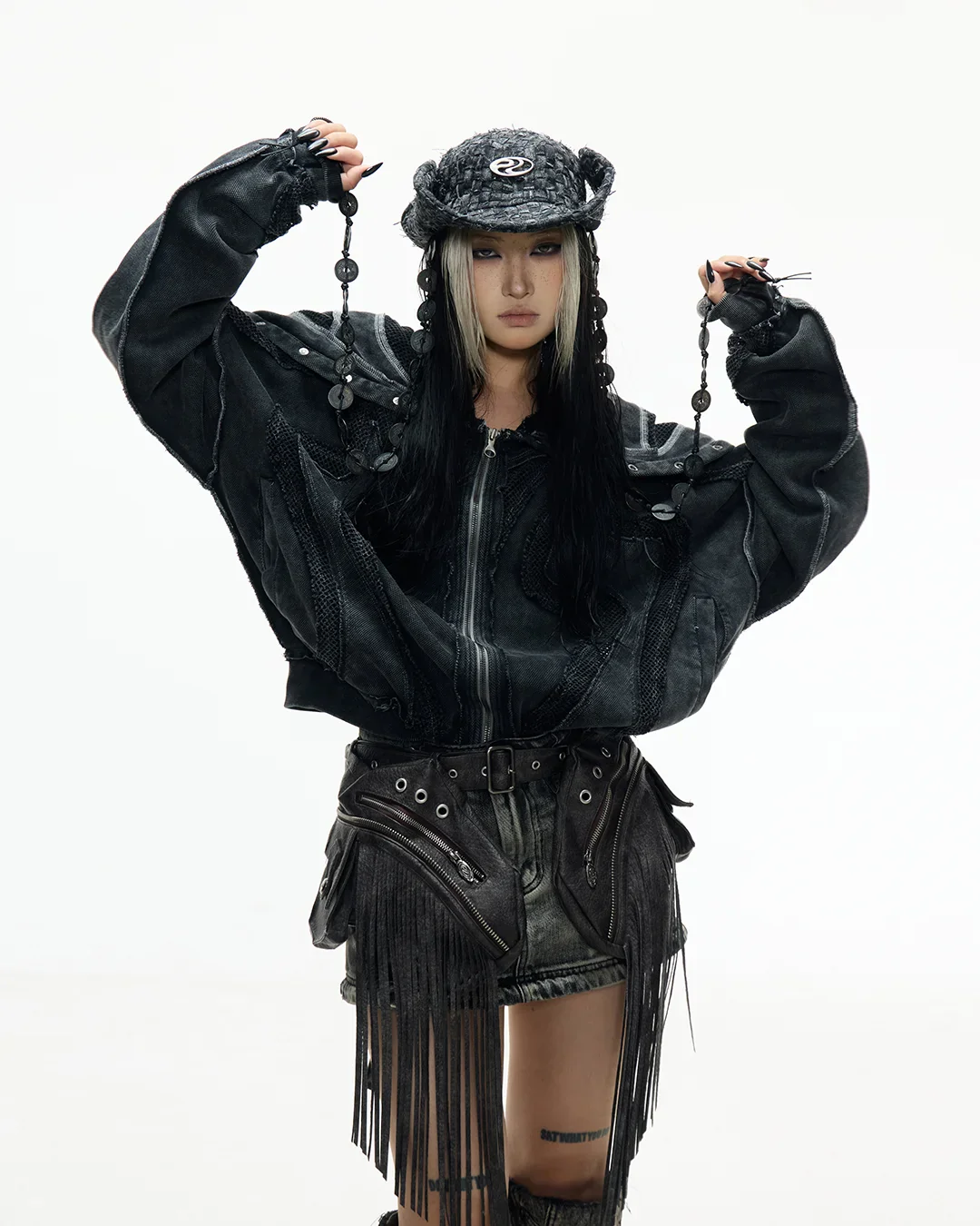 Personsoul Sand Dirty Dye Zip-Up Hoodie