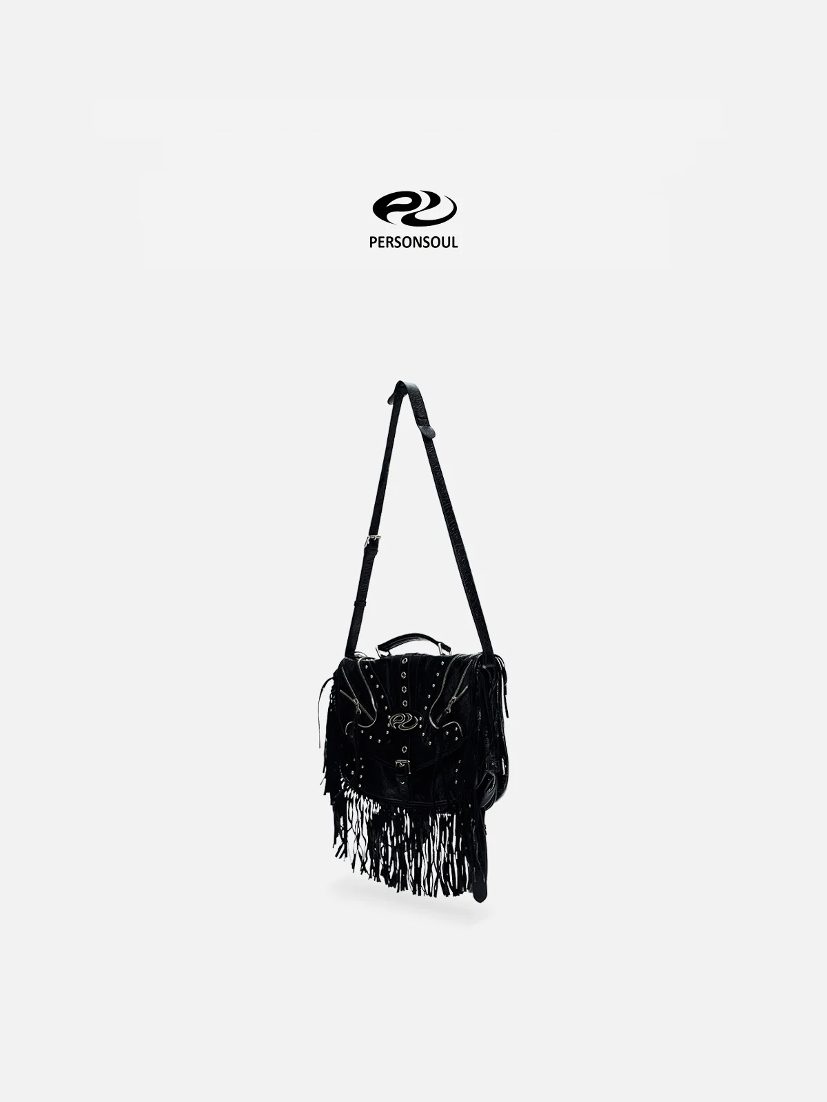 Personsoul Heavy-Duty Fringe Leather Messenger