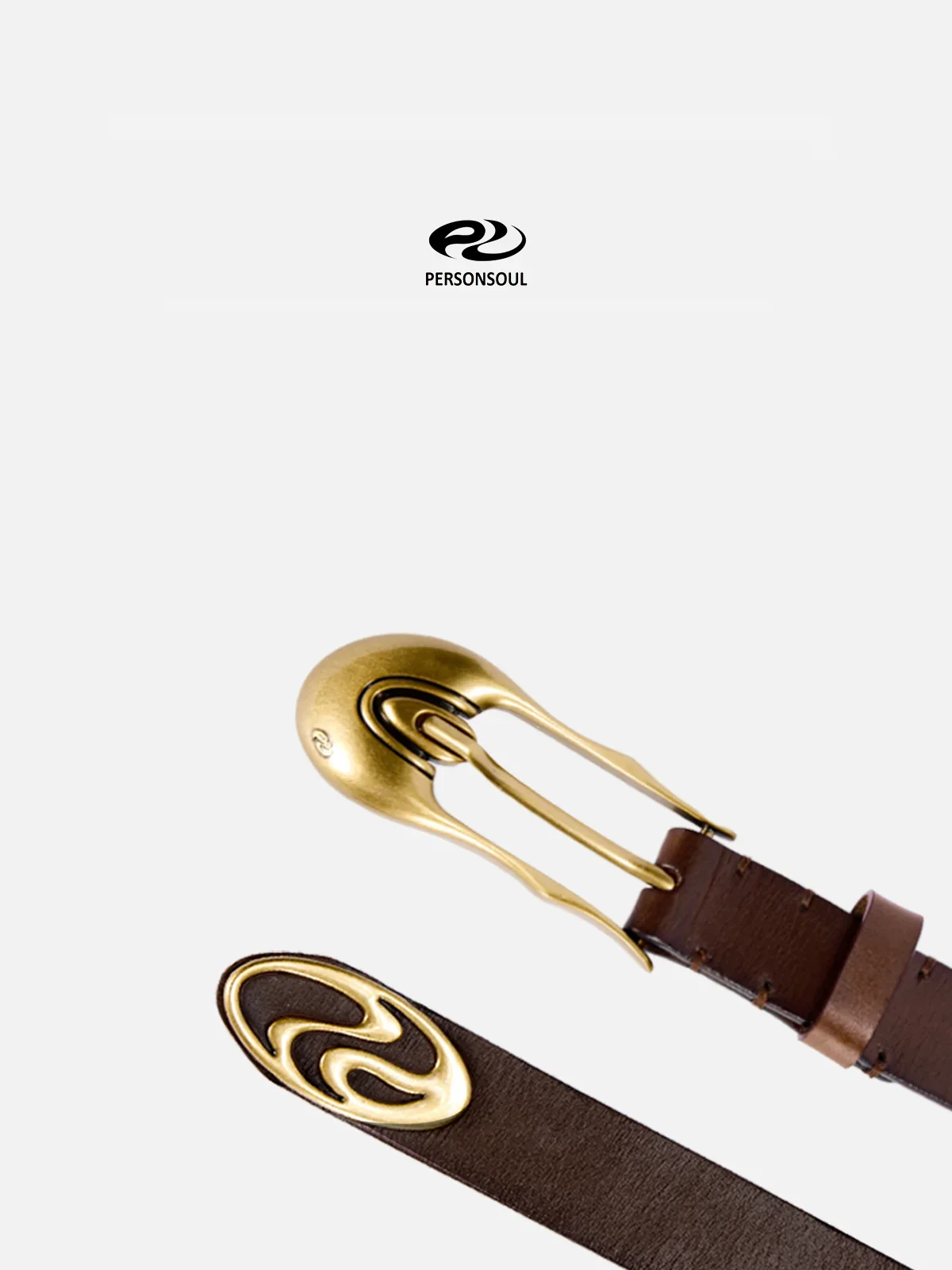 Personsoul Shaped Pin Buckle Leather Belt