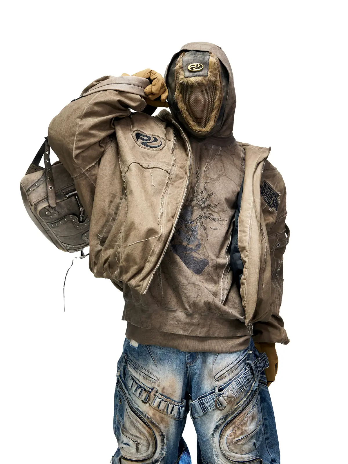 Personsoul Hand Brushed Stain Cotton Jacket