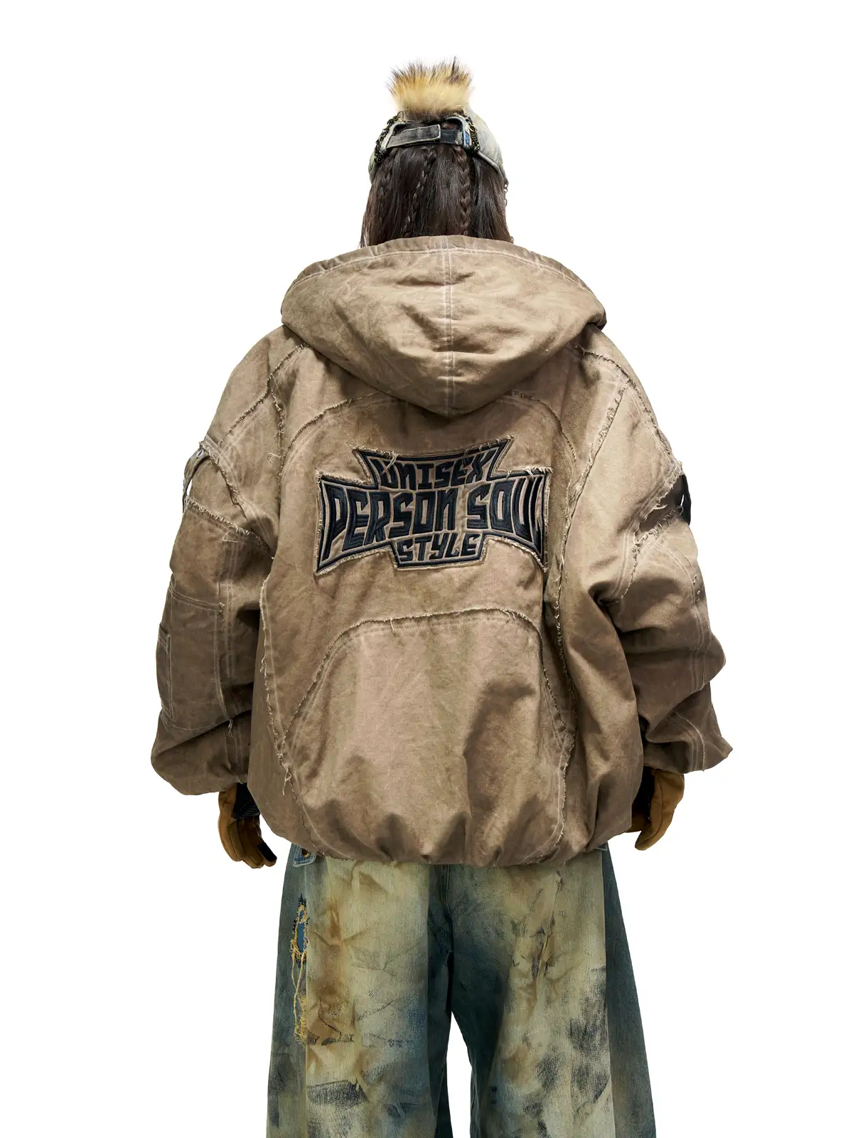 Personsoul Hand Brushed Stain Cotton Jacket