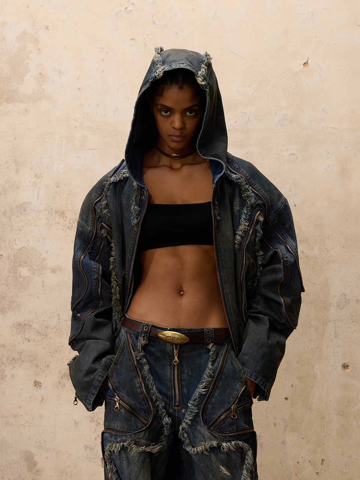 Personsoul Aliens Dirty Denim Coat