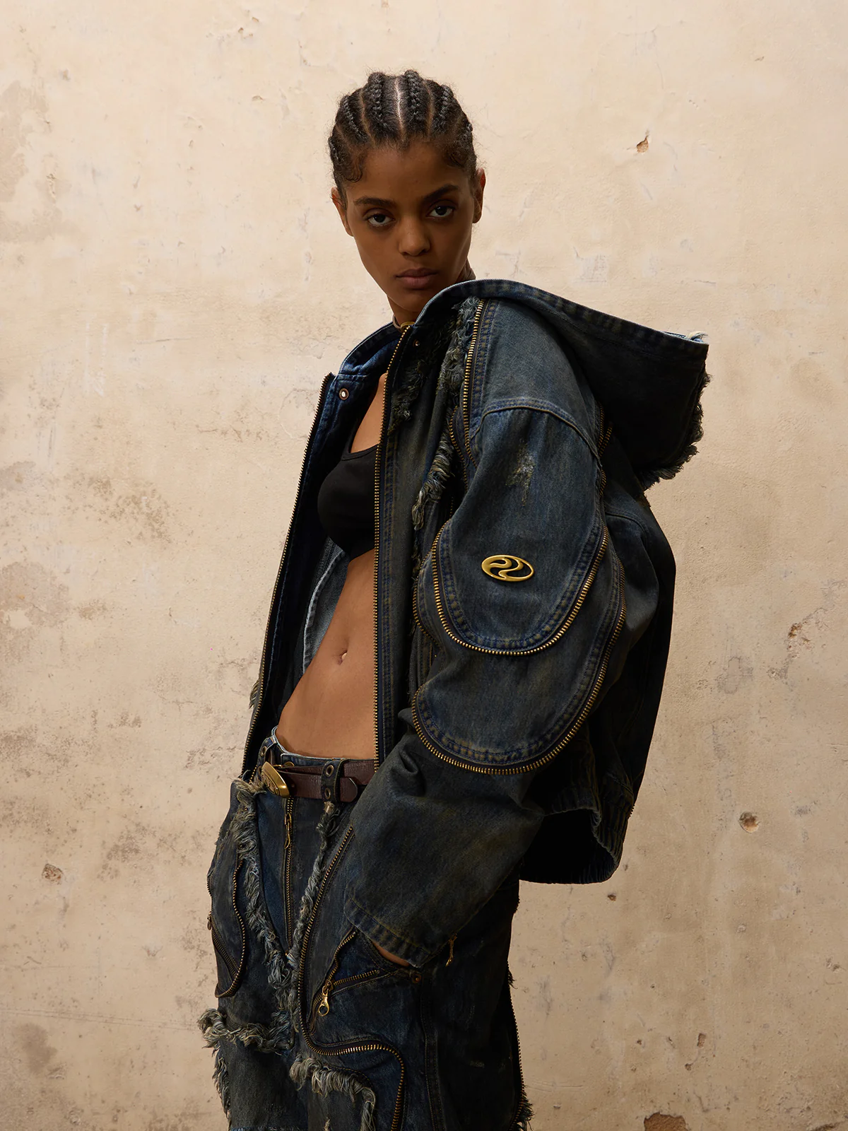 Personsoul Aliens Dirty Denim Coat