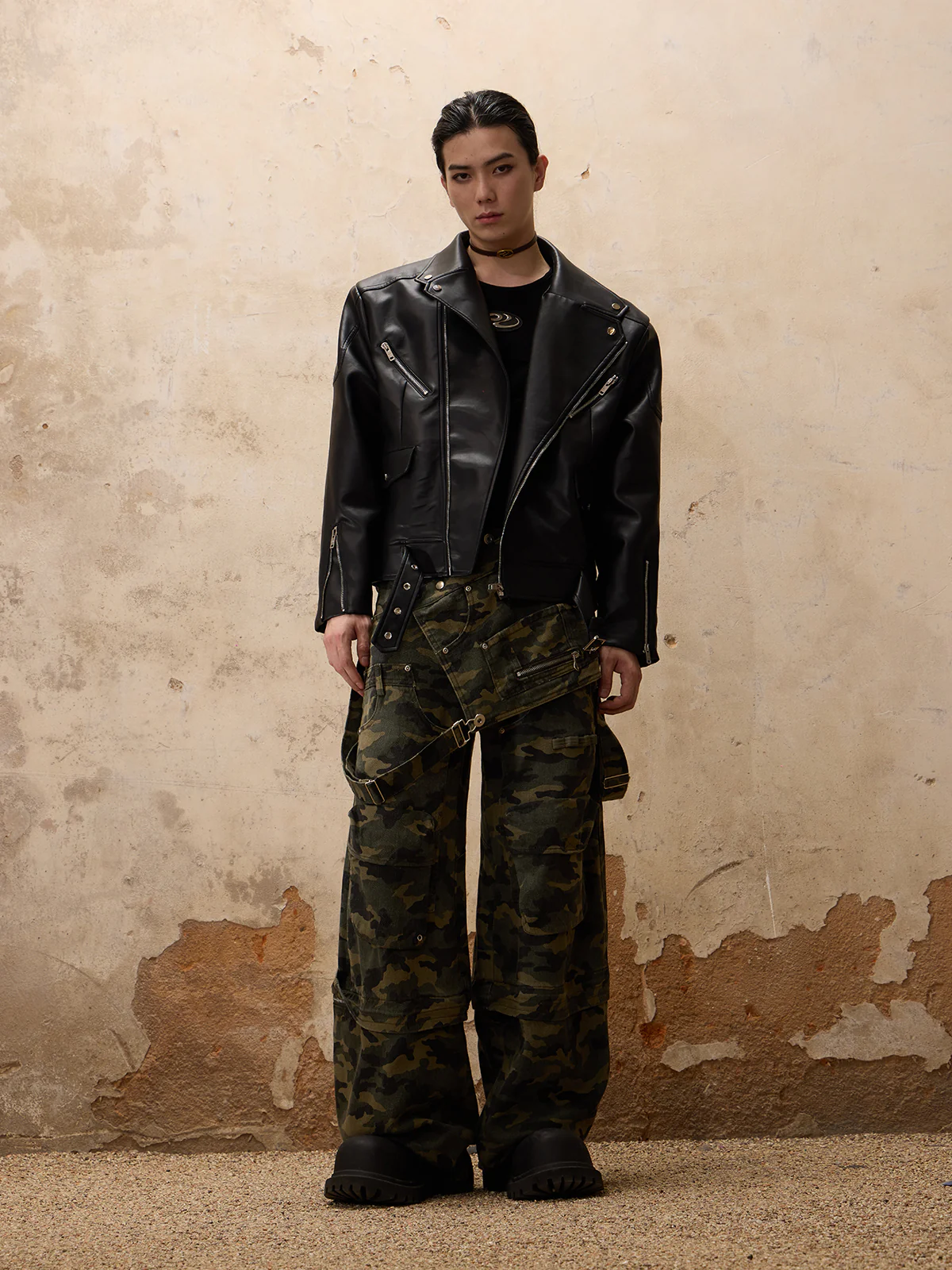 Personsoul Racing Faux-Leather Jacket