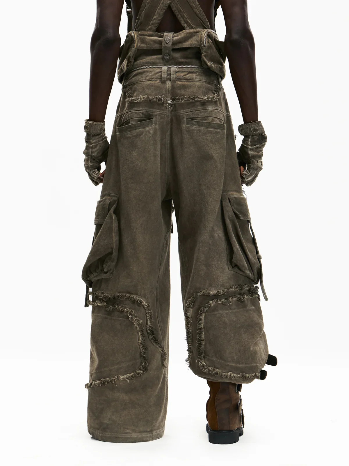 Personsoul Detachable Tactical Distressed Cargo Pants