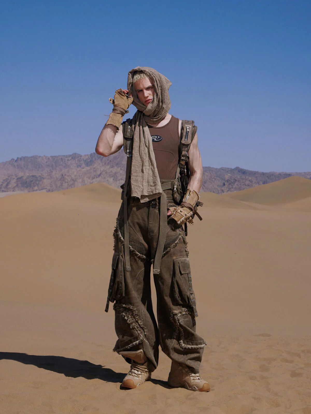 Personsoul Detachable Tactical Distressed Cargo Pants