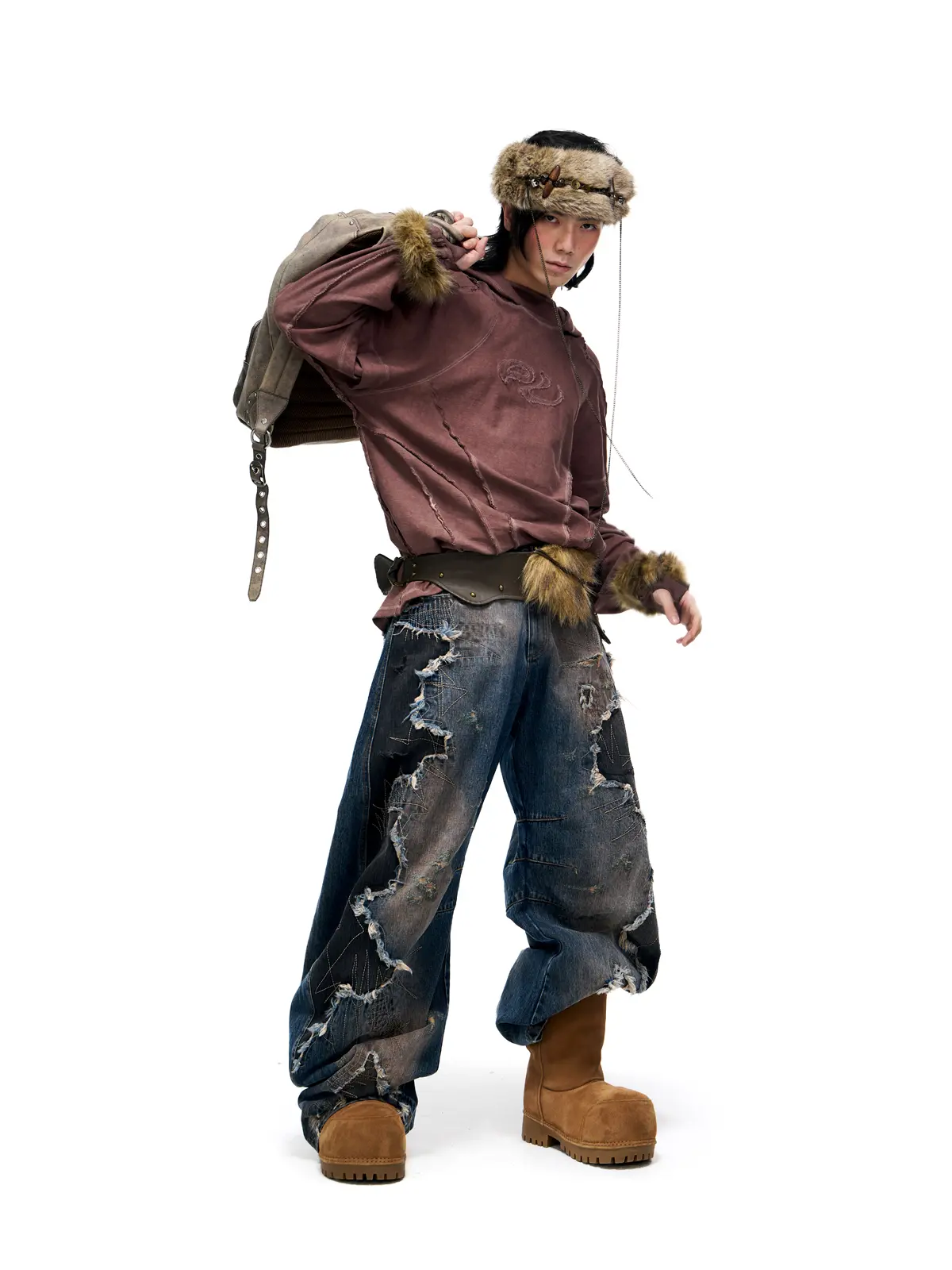 Deconstructed Hoodies with Gradient Wash