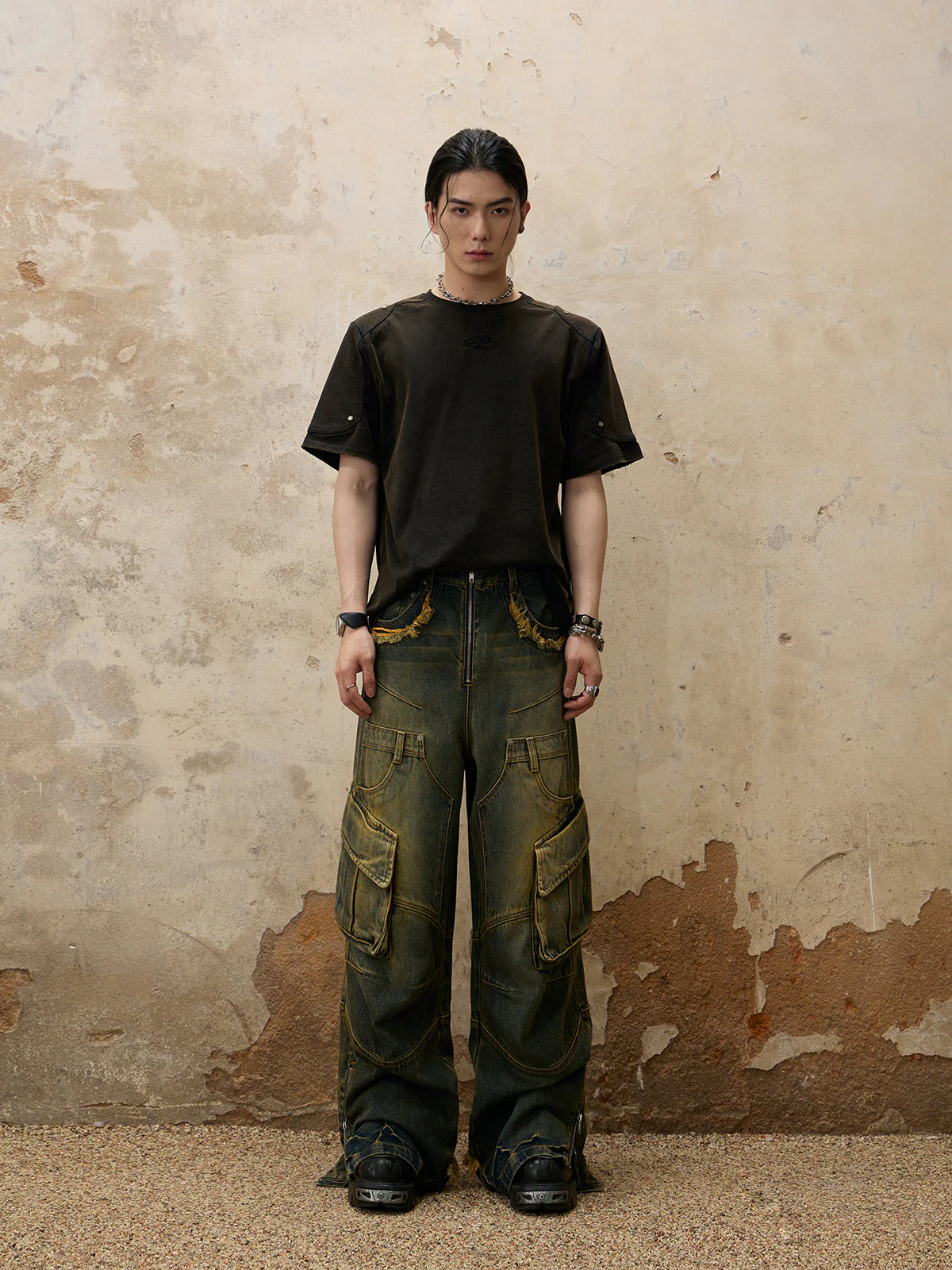 Personsoul Fade Wash Overall  Denim Jeans