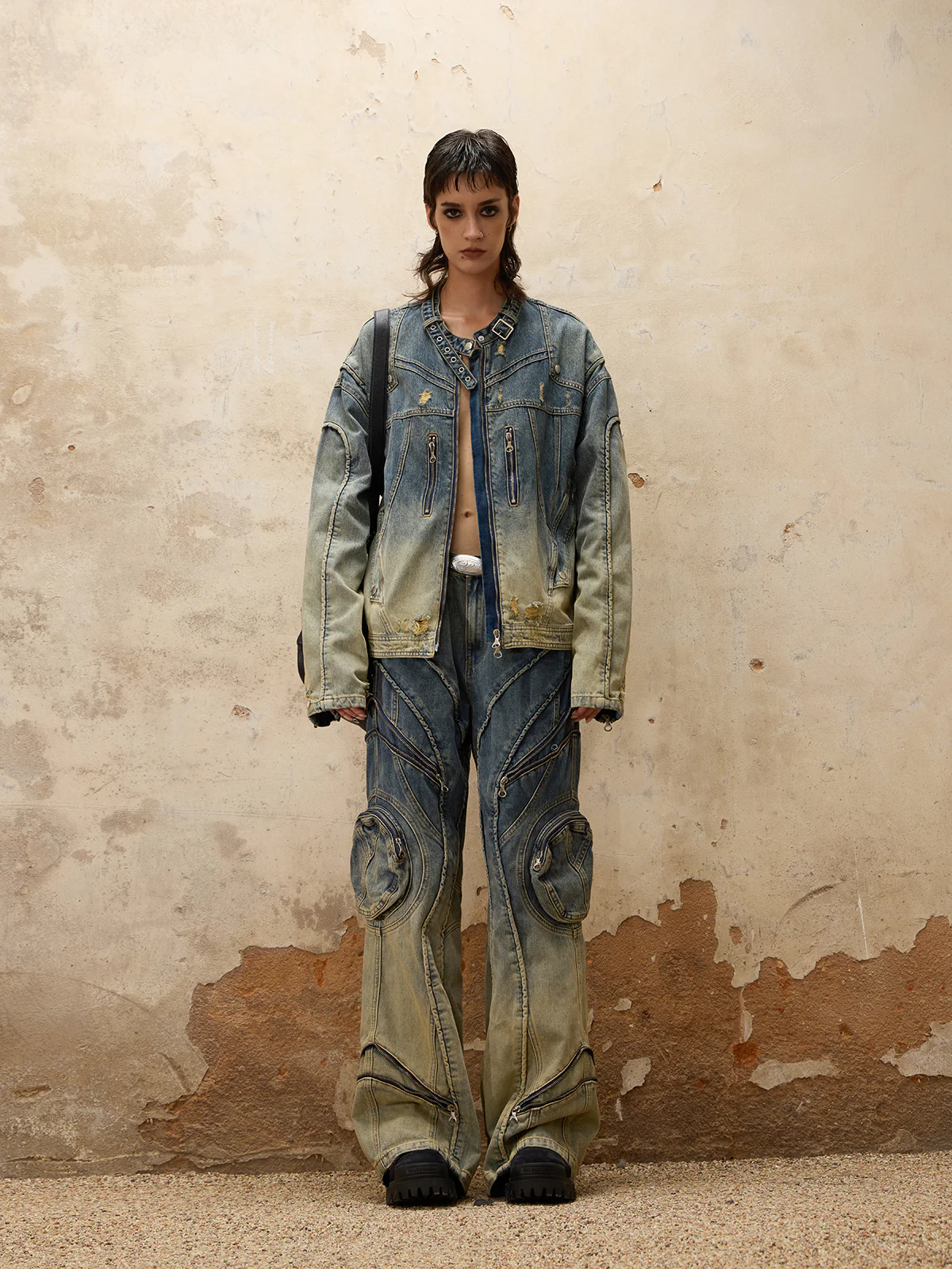 Personsoul Washing Gradient Denim Jeans