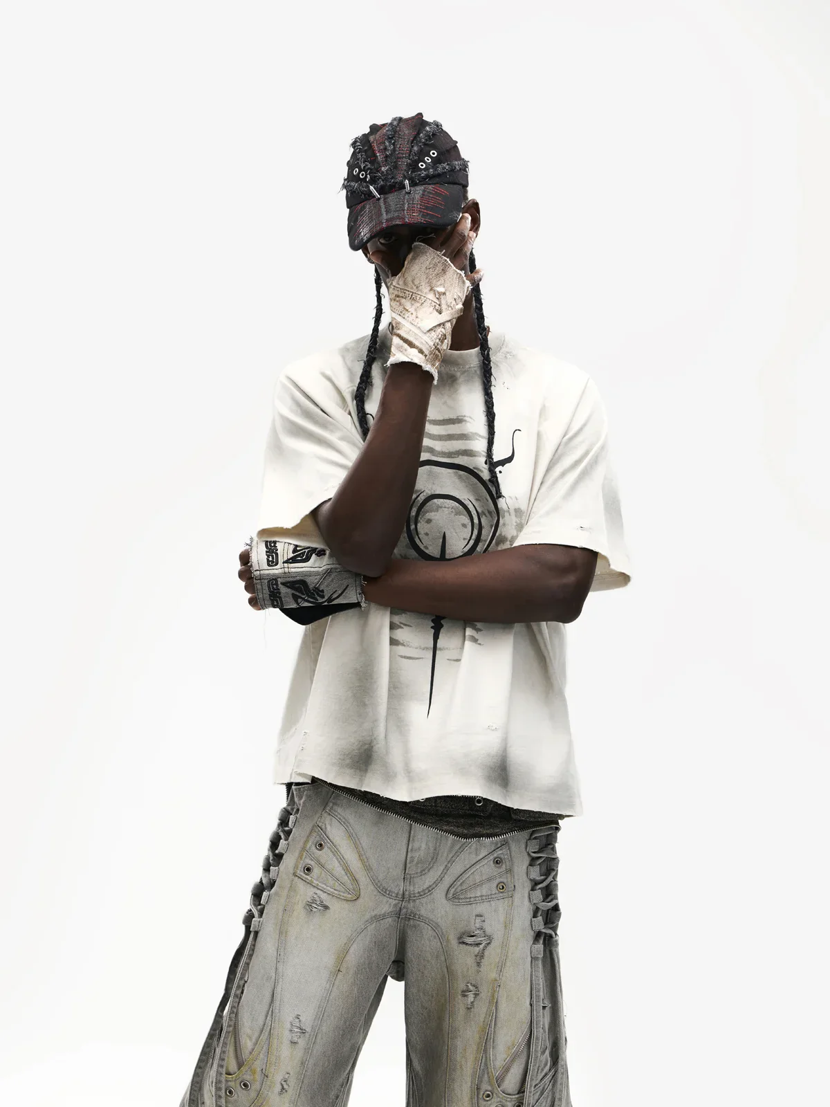 Swirl & Beast Print Loose Raglan Tee