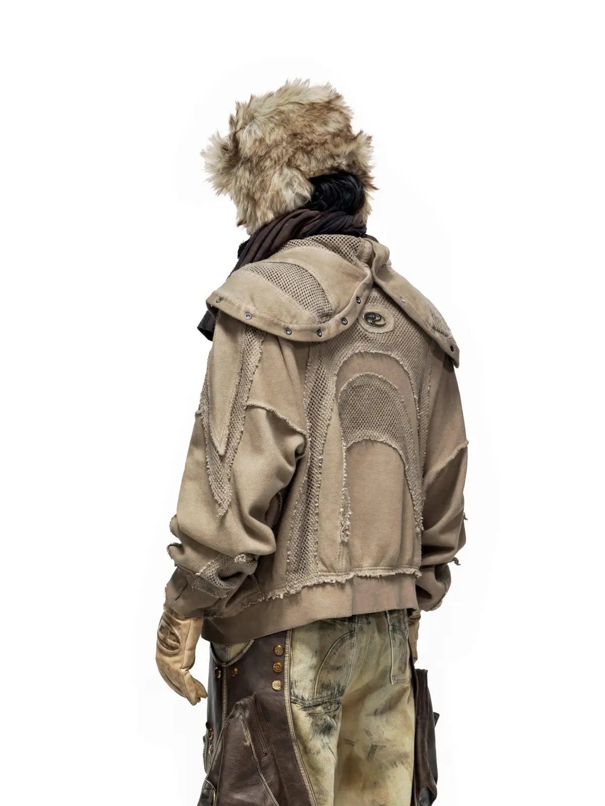 Personsoul Sand Dirty Dye Zip-Up Hoodie