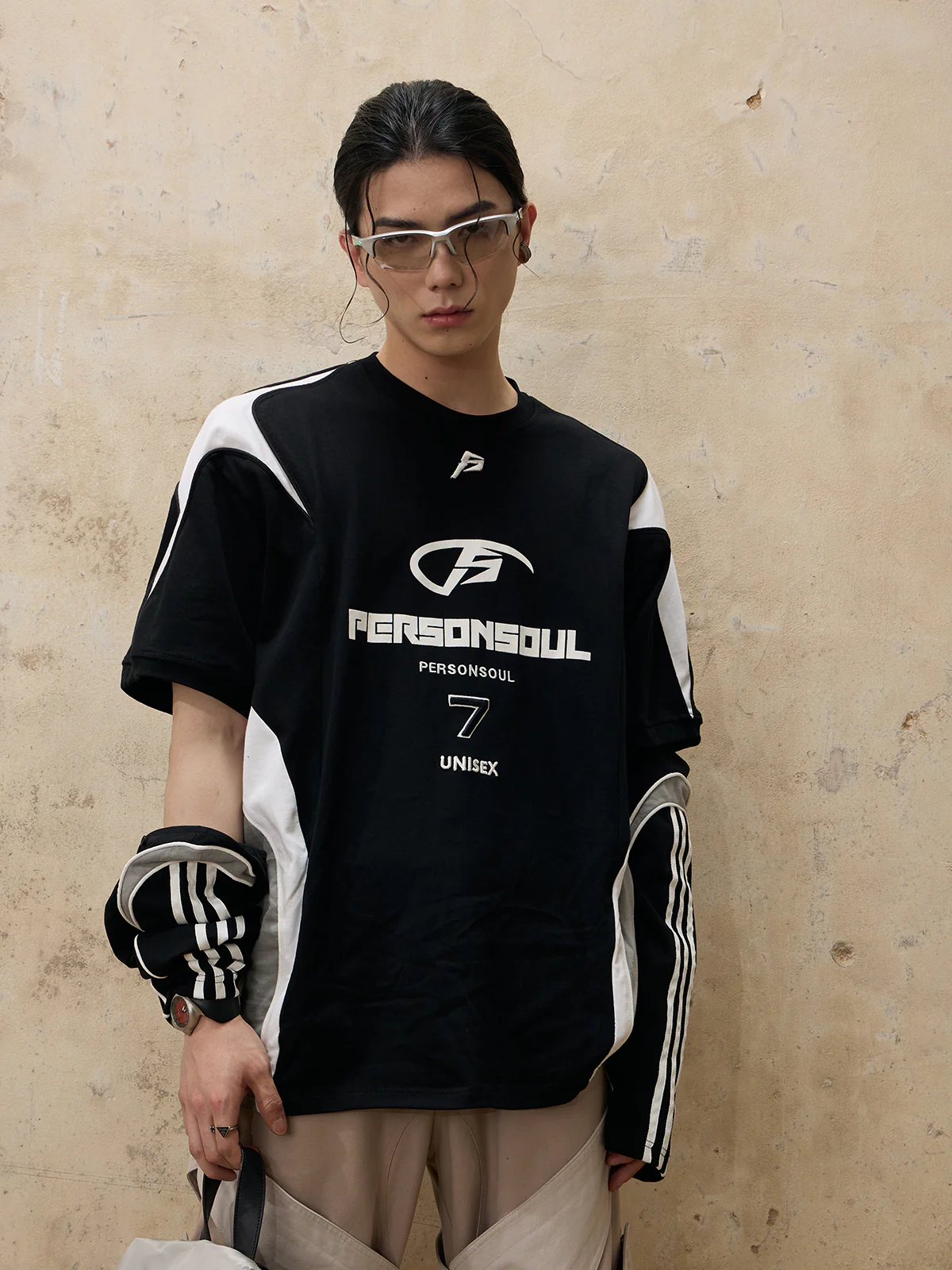 Personsoul Split Sleeve Racing T-shirt