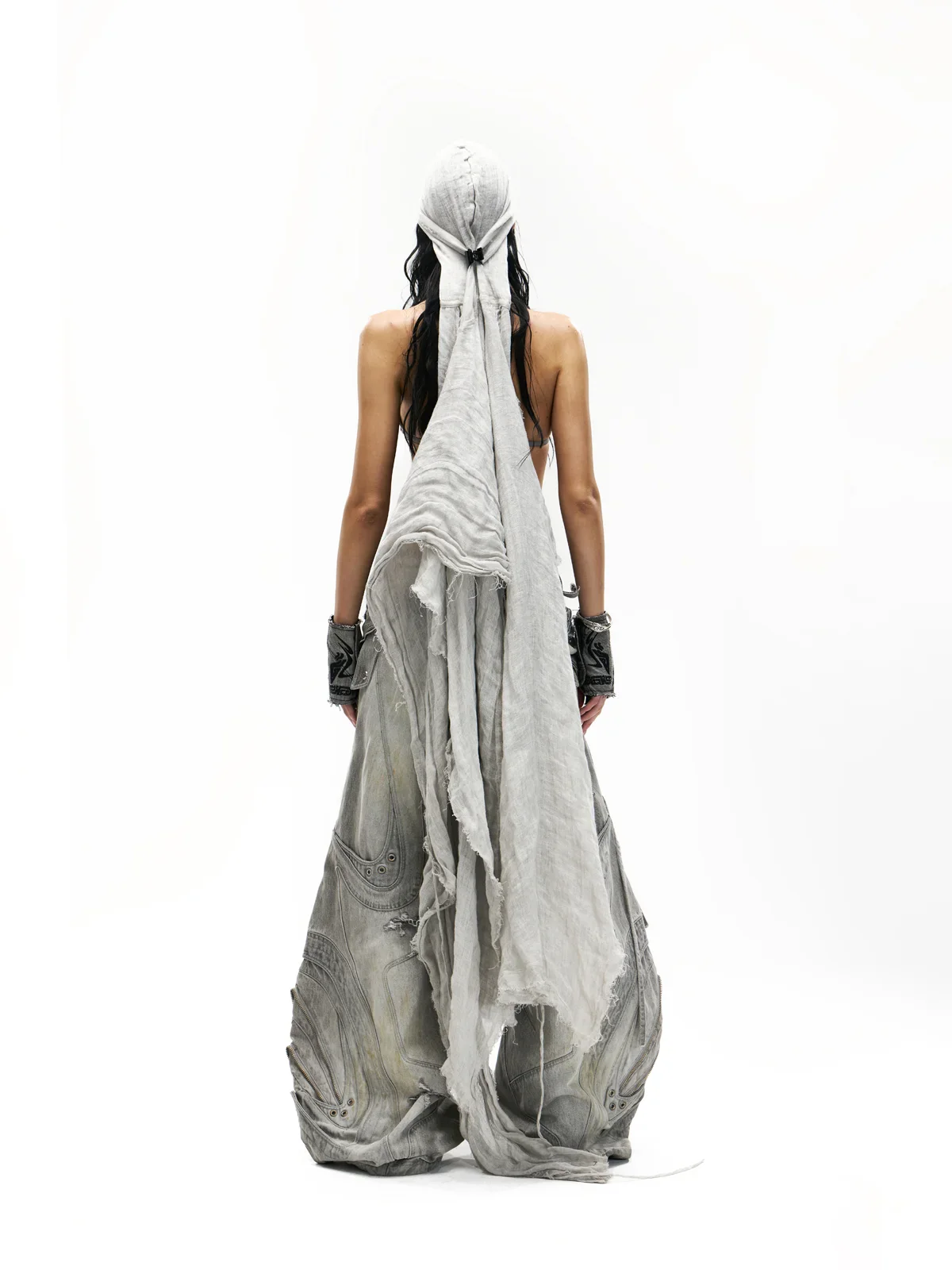 Deconstructed Exaggerated Flared Patchwork Jeans