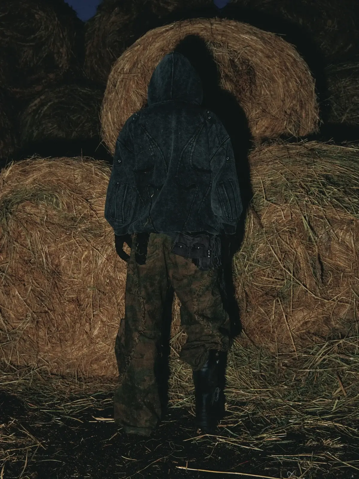 Personsoul Camo Patchwork Bootcut Jeans