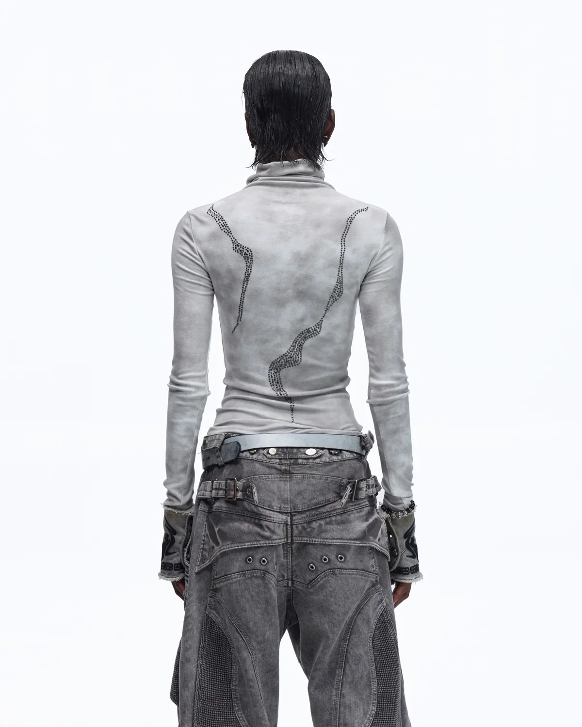 Personsoul Metallic Crystal-Lightning Long Sleeve Tee