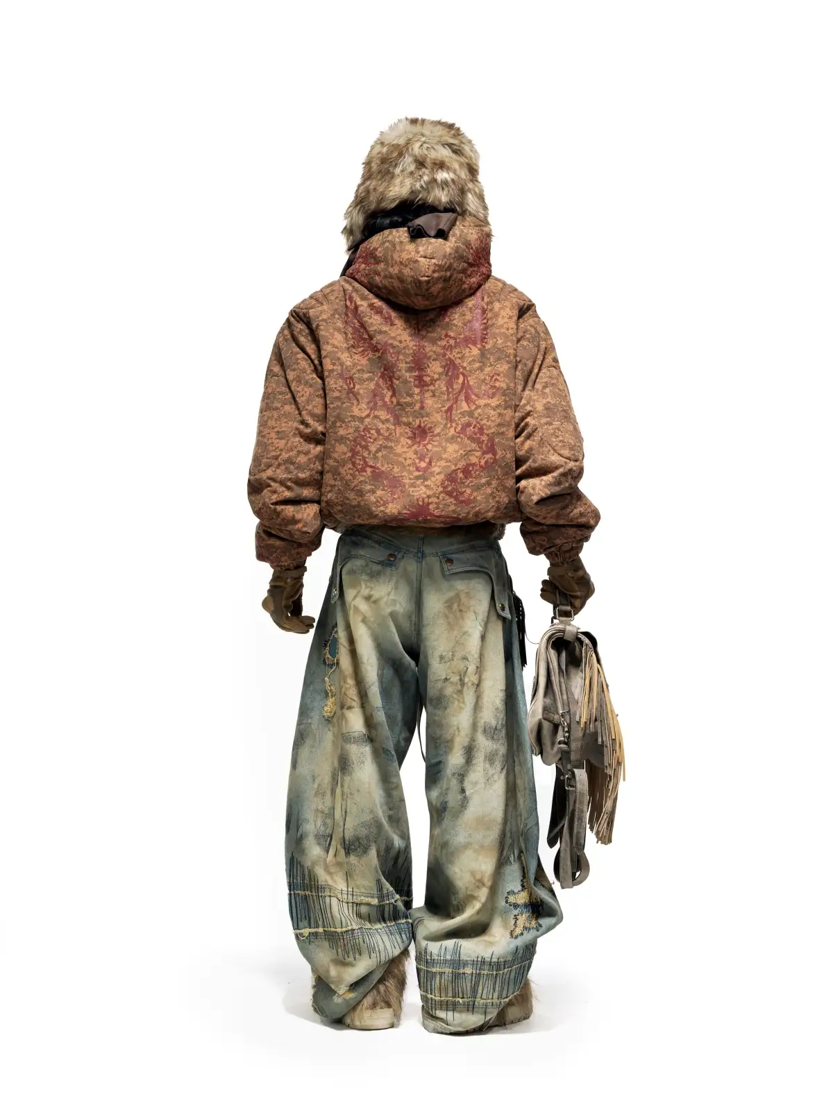 Personsoul Camouflage Totem Cotton Hoodie