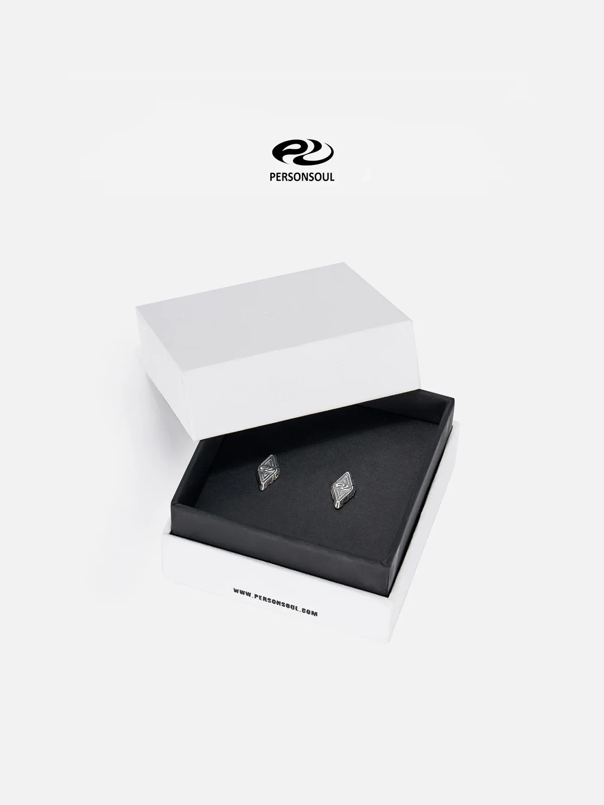 Personsoul Geometric Silver Stud Earrings