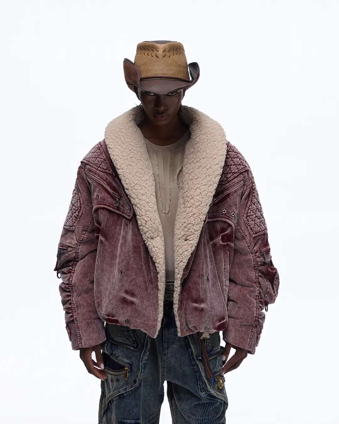 Personsoul Vintage Corduroy Puffer Jacket