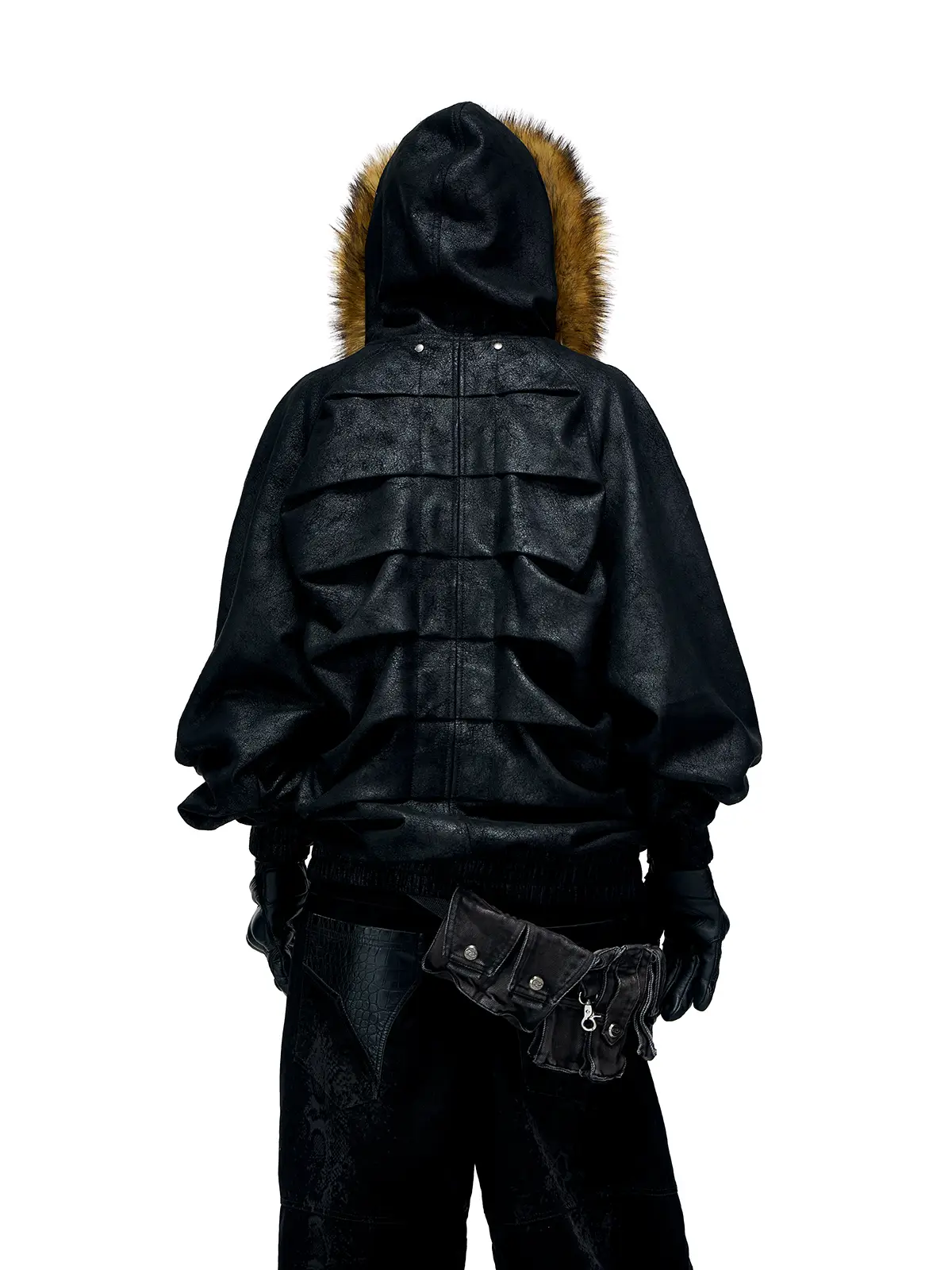 Personsoul Sun Totem Fur Collar Hoodie