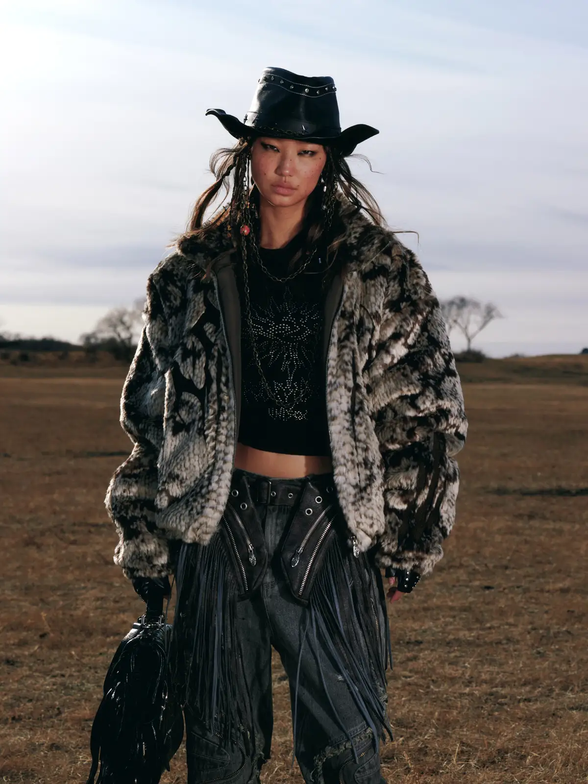 Personsoul Sun Totem Mesh Hooded Bottoming Shirt