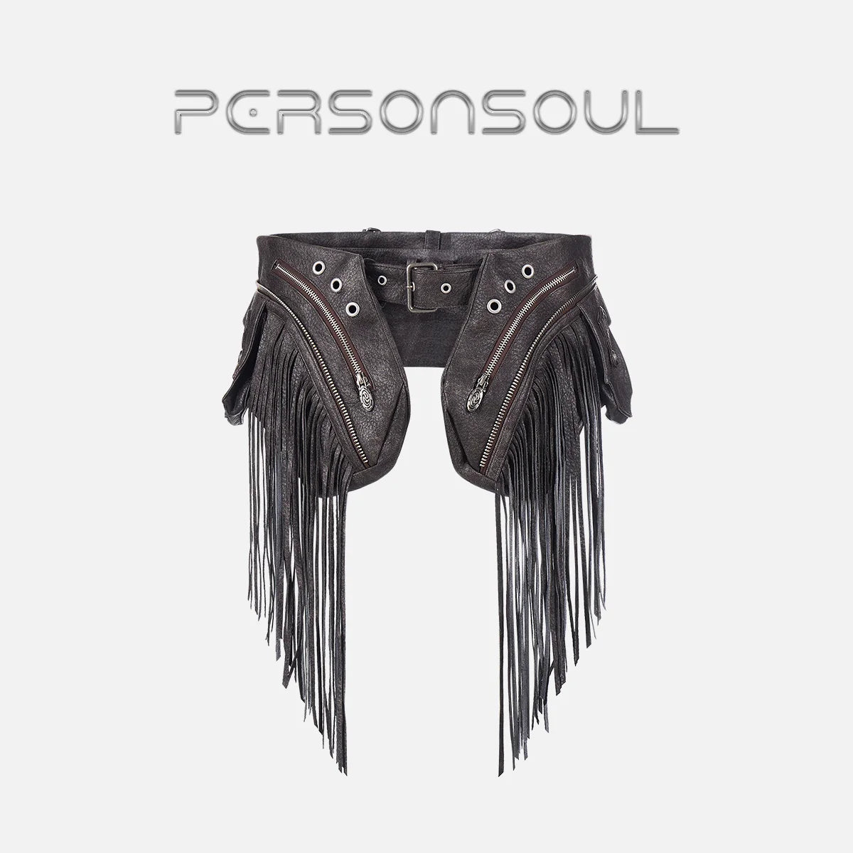 Personsoul Leather Tassel Belt