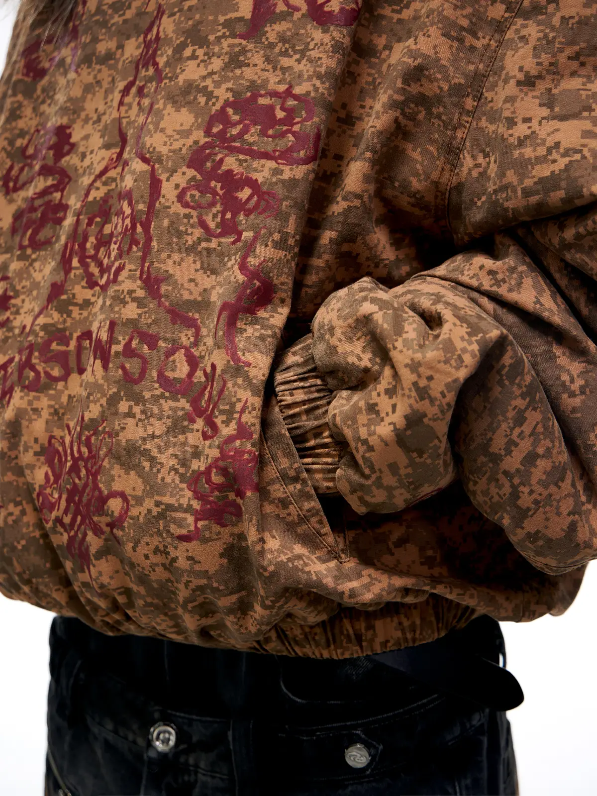 Personsoul Camouflage Totem Cotton Hoodie